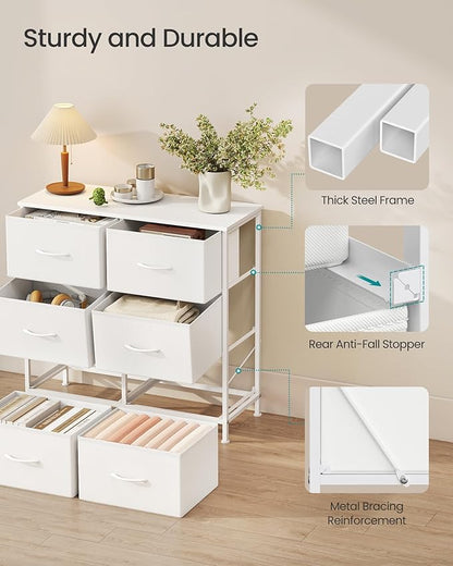 SONGMICS Dresser for Bedroom, Chest of Drawers, TV Stand, 6 Non-Woven Fabric - Image 6