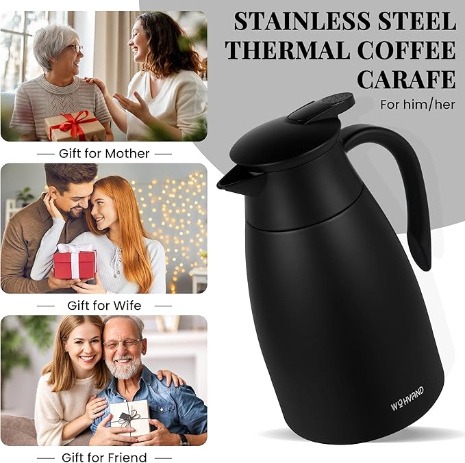 51 Oz Thermal Coffee Carafe, Stainless Steel Insulated Vacuum coffee crafts to - Image 7