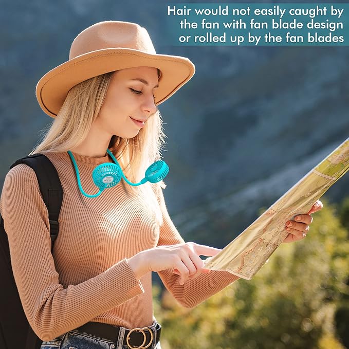Portable Neck Fan, 2600mAh Battery Operated, Ultra Quiet Hands Free USB Fan - Image 2
