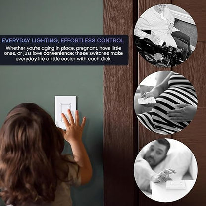 RunLessWire Single Pole Battery-Free DIY Wireless Light Switch Kit 150ft RF - Image 7