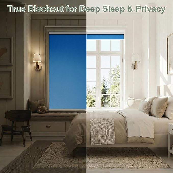 ZSHINE Motorized Blackout Window Blinds Customize Width Remote Control Wireless - Image 3