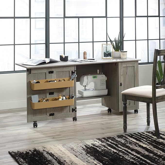 Sauder Craft Cart Storage Cabinet, Rolling Sewing Table - Image 6