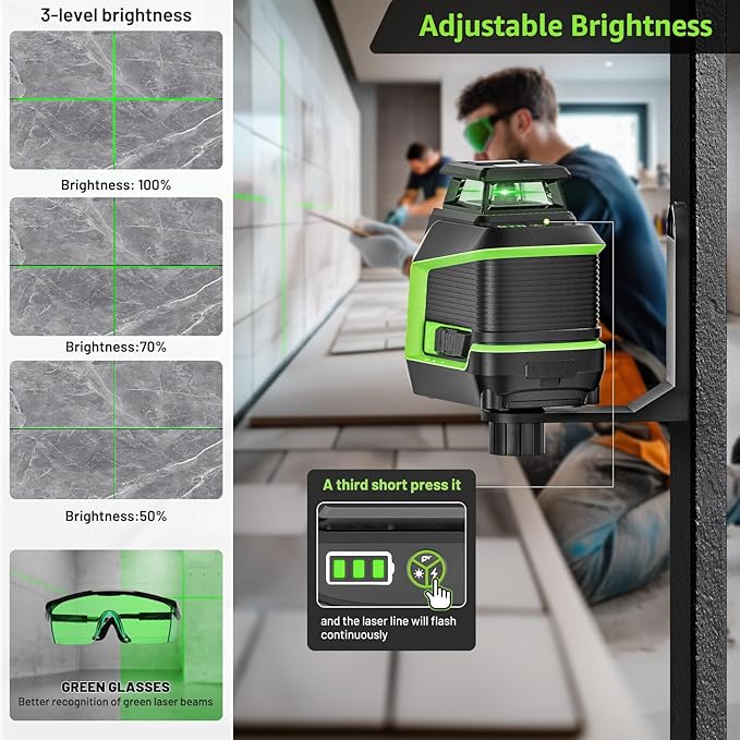 Huepar 360° Laser Level with Tripod 60in, 82Ft - 165Ft Self Leveling Laser - Image 3