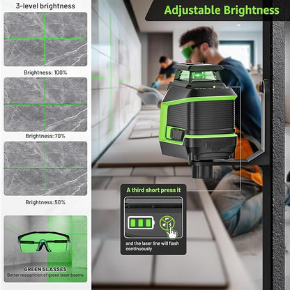 Huepar 360° Laser Level with Tripod 60in, 82Ft - 165Ft Self Leveling Laser - Image 3
