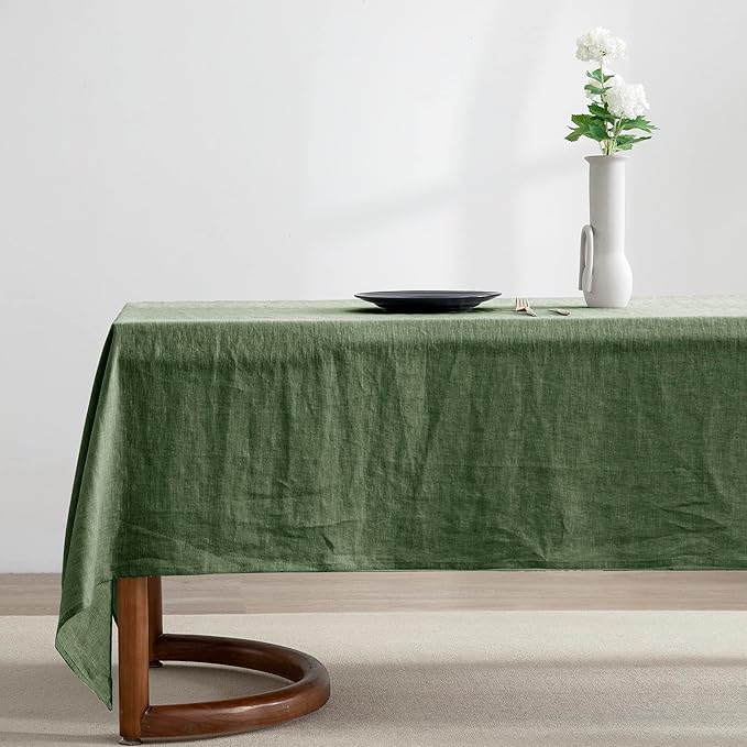EVERLY 100% Pure Linen Rectangle Tablecloths 60x108Inches for Dining,Buffet P...