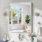 Silver Bathroom Mirror for Wall, 24x32 Inch Rectangle by Welcometocofeny