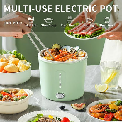 Hot Pot Electric, 1L Mini Ramen Cooker, 450W Rapid Noodles Cooker, Portable Pots - Image 4