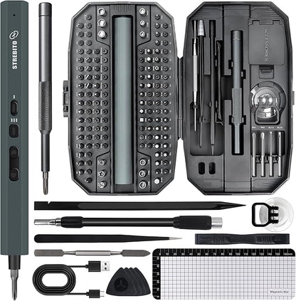 STREBITO Electric Screwdriver 155 in 1 Mini Electric Screwdriver Set, Max 5 N.m by STREBITO