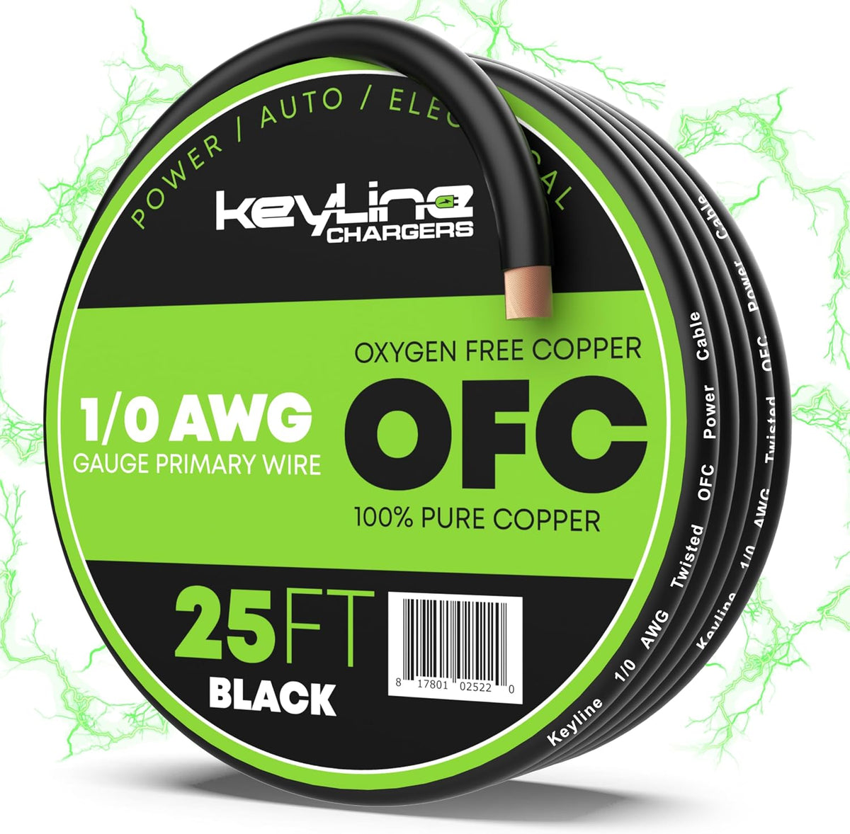 1/0 gauge wire (25ft) awg amp battery cable, main product view