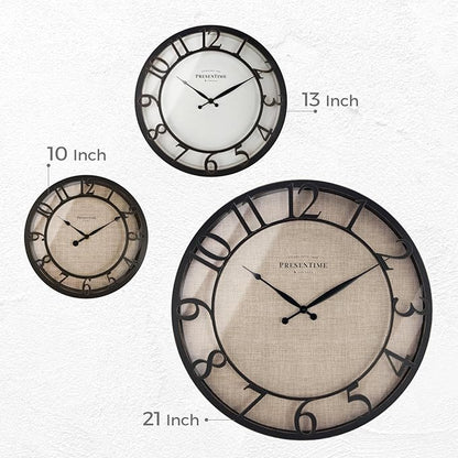 Presentime & Co 13" Farmhouse Series Wall Clock, Vintage Style, Retro Clock - Image 6