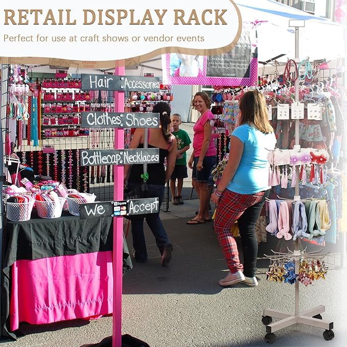 Exttlliy Retail Display Stand Store Display Rack 5 Tier Metal Spinning Display - Image 5