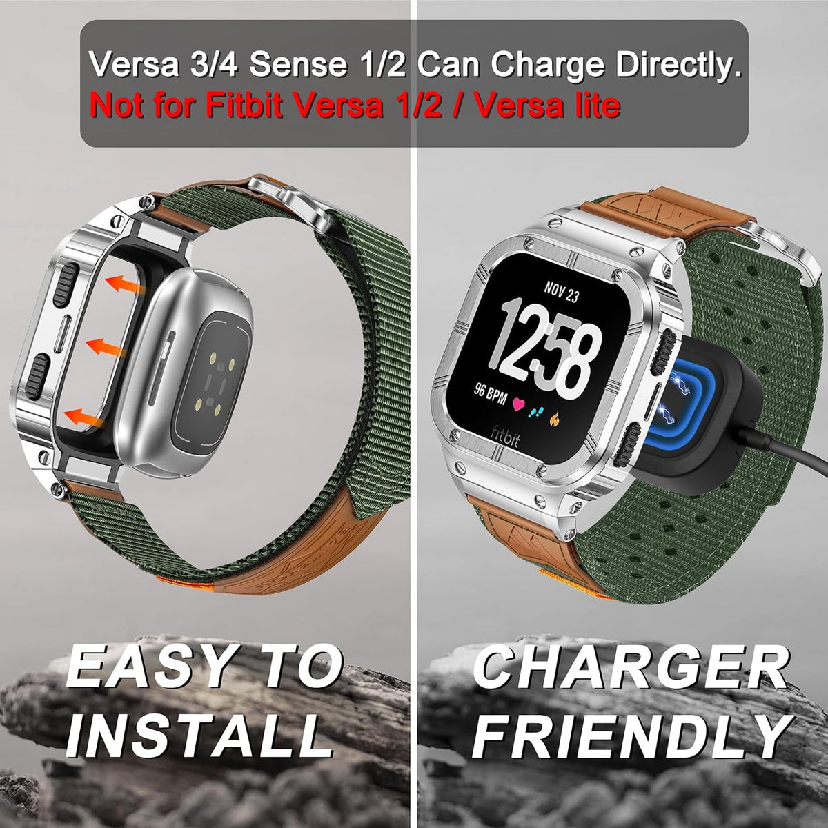 miohhr nylon bands with stainless steel case for showing dimensions