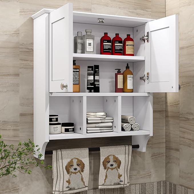 Bathroom Medicine Cabinet, Bathroom Cabinet Wall Mounted Over-The-Toilet by Chyanmoo