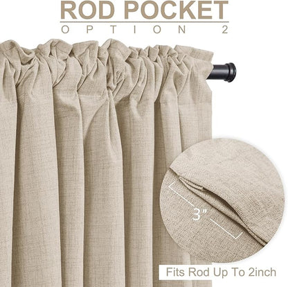 100% Blackout Shield Linen Blackout Curtains - Image 4
