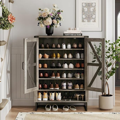 Maupvit 42.1" Farmhouse Shoe Cabinet - Image 3
