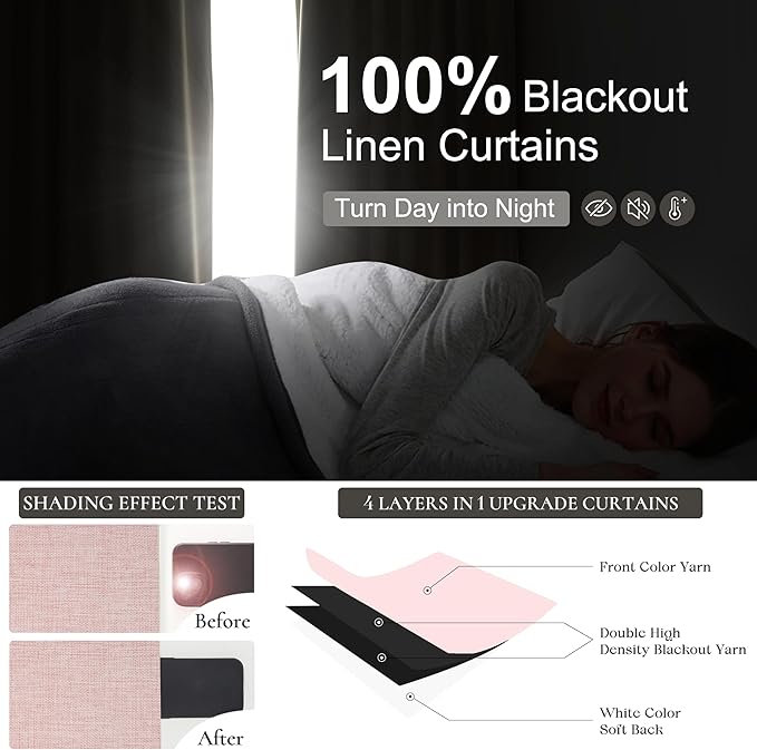 100 Inch Long Baby Pink Curtains 2 Panels Set - Image 2