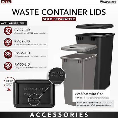 Rev-A-Shelf Double Trash Can Under Kitchen Cabinets Pullout, 35 Quart 8.75 - Image 6
