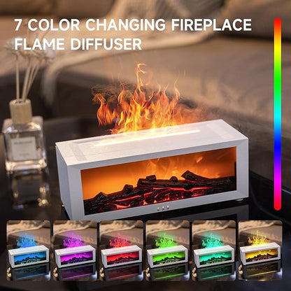 Fireplace Flame Air Diffuser Humidifier, 7 Colors Aromatherapy Essential Oil - Image 5
