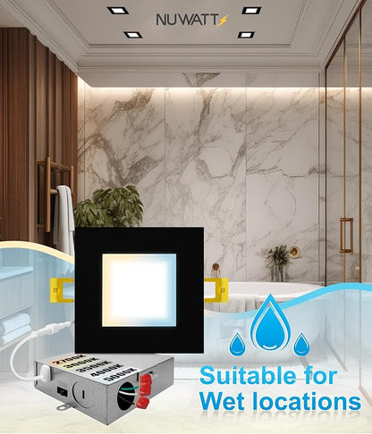 NUWATT 12 Pack 4 Inch Square Ultra-Thin LED Recessed Lighting, Selectable - Image 7