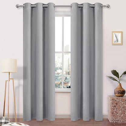 DWCN Thermal Black Out Curtains 84 Inch Length 2 Panels Set, Room Darkening by DWCN