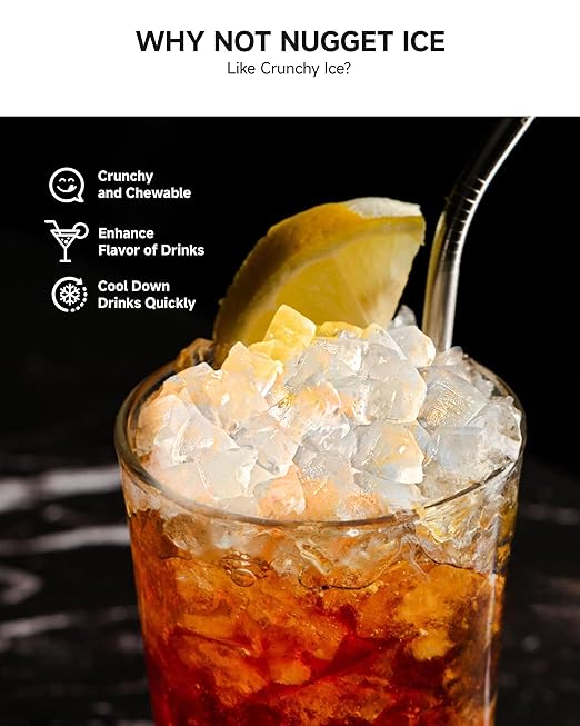 EUHOMY Under Counter Nugget Ice Maker, 49 lbs/Day Built-in or Freestanding Ice - Image 3
