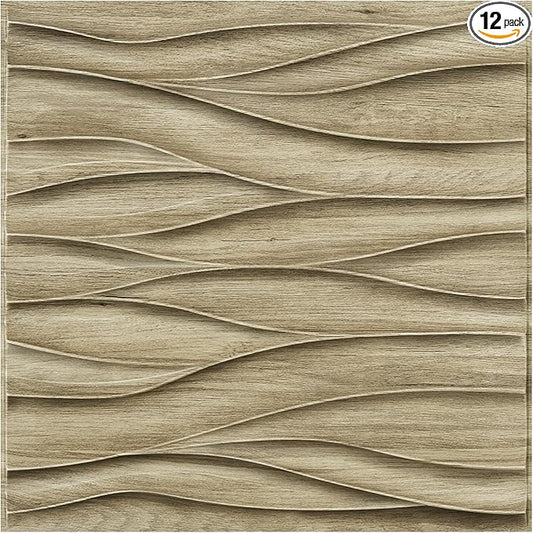 STICKGOO 3D Wall Panels for Interior Wall Decor, Wood 3D Textured Wall Decor by STICKGOO