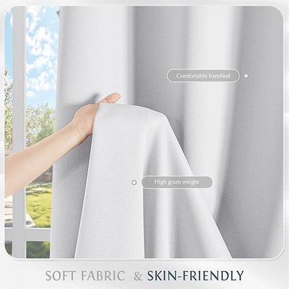 Beauoop White 100% Blackout Curtains 84 Inch Long 2 Panels - Image 7