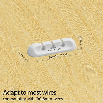 Apromisith USB Cable Organizer Clips Cord Holder, 12 Packs White Self Adhesive - Image 2