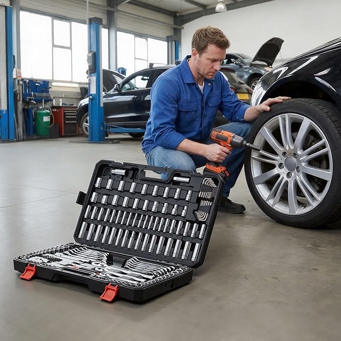VEVOR Mechanics Tool Set, 159-Piece Mechanic Tool Kit, 1/4 in, 3/8 in, and 1/2 - Image 8