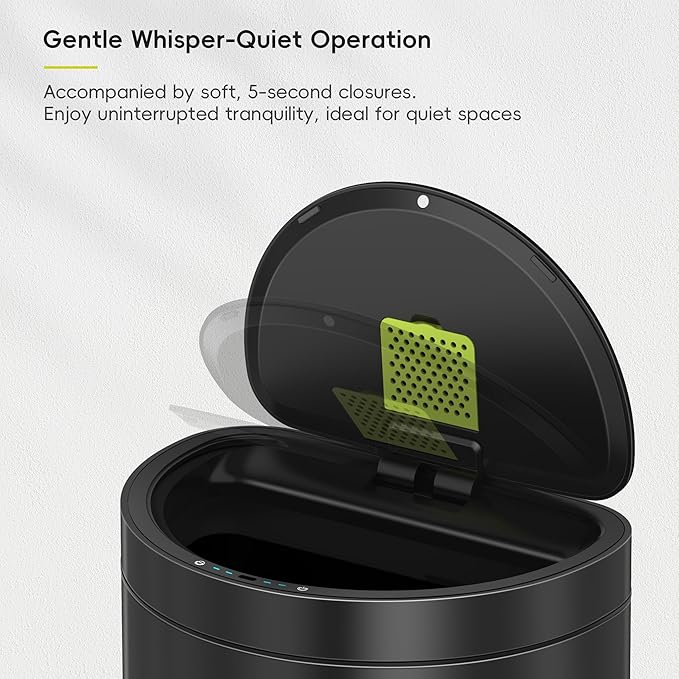 EKO Mirage Semi-Round 47L / 12.4 Gal Motion Sensor Trash Can, Automatic Kitchen - Image 5
