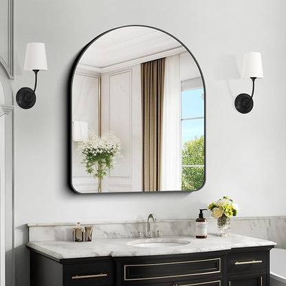 Arched Bathroom Mirror, Wall Mounted Mirror, Living Room, Hanging or Leaning by GLASHOM