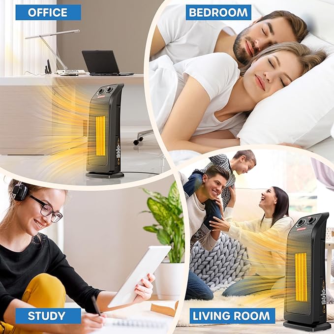 ECOWELL Space Heater for Indoor Use, 1500W Fast Heating Ceramic Electric Heater - Image 7