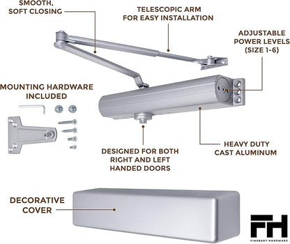 Finsbury Commercial Door Closer Automatic Heavy Duty High Traffic Adjustable - Image 5