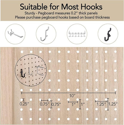 Wnutrees 4 Panel Pegboard Display, 5 Ft Wood Folding Privacy Screens Room - Image 6