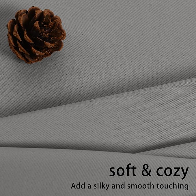 JIUZHEN Light Grey Blackout Curtains - Image 7