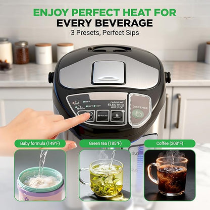 NutriChef Electric Water Boiler and Warmer - 3L/3.17 Qt Stainless Steel - Image 3
