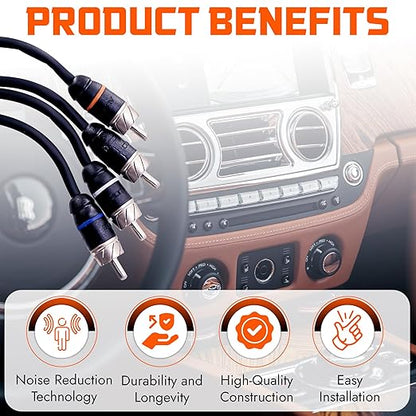 Elite Audio Premium Series 20ft. 4-Channel Car Audio RCA Cable – Double Shielded - Image 5