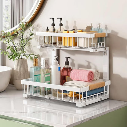 Kitstorack Under Sink Organizer, 2 Packs 2 Tier Under Sink Organizers and - Image 8