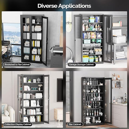 VINGLI Lockable Display Cabinet - Image 7