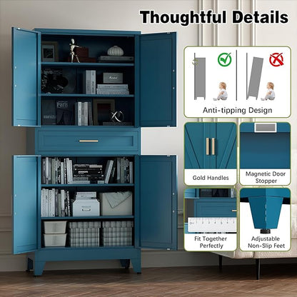 COFaR Farmhouse Storage Kitchen Pantry Cabinet - Image 7