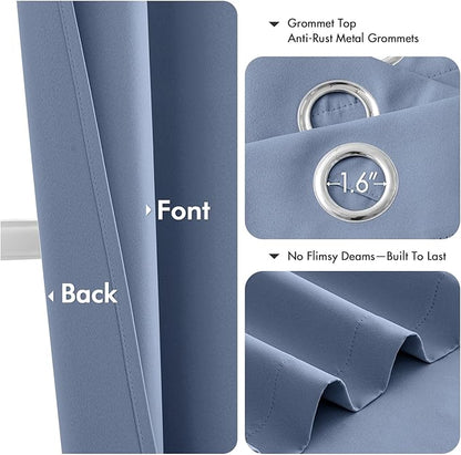 MIULEE Denim Blue Blackout Curtains - Image 4