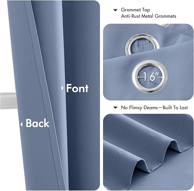 MIULEE Denim Blue Blackout Curtains - Image 4