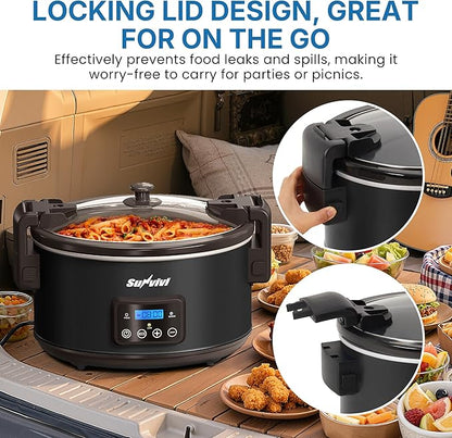 Programmable Slow Cooker with Locking Lid, Portable Multi-Cooker - Image 5