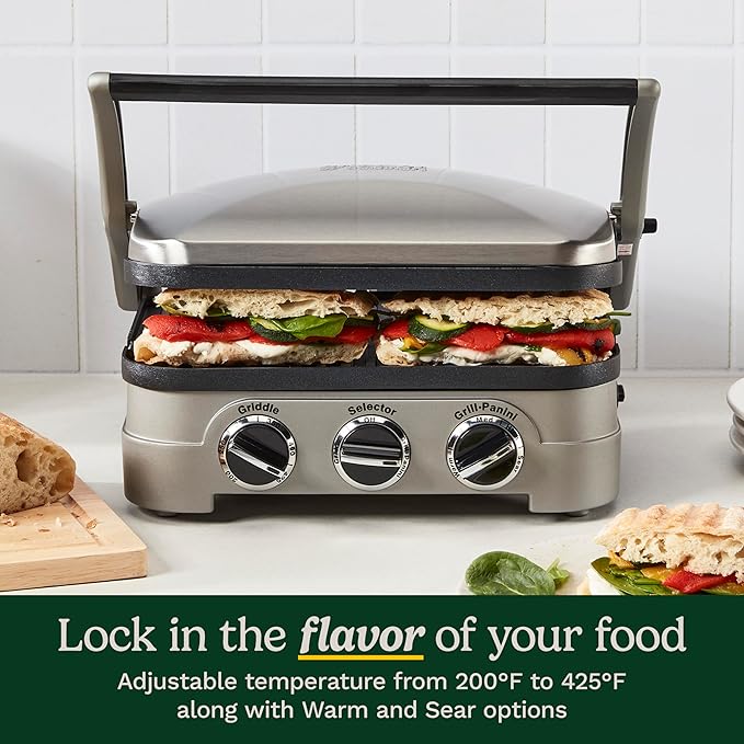 Cuisinart Griddler Indoor Grill, Panini Press, Sandwich Maker & More, 5-in-1 - Image 2