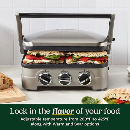 Cuisinart Griddler Indoor Grill, Panini Press, Sandwich Maker & More, 5-in-1 - Image 5