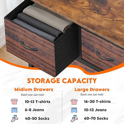 Dresser for Bedroom with 9 Drawers, Chest of Drawers, Storage Drawers Organizer - Image 6