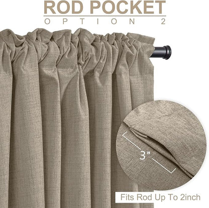 100% Blackout Shield Linen Blackout Curtains - Image 4