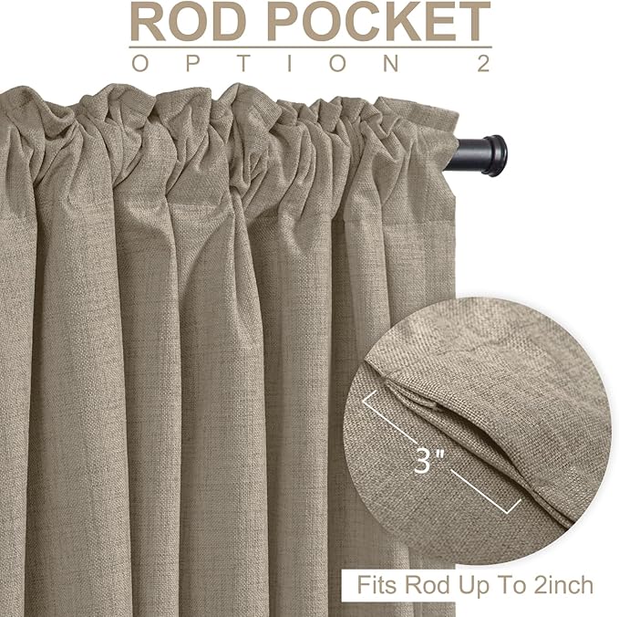 100% Blackout Shield Linen Blackout Curtains - Image 4