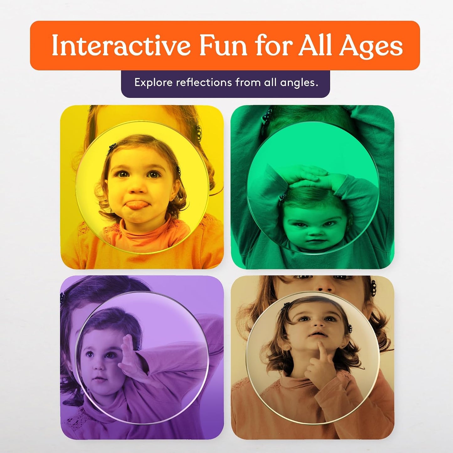 Special Supplies Sensory Bubble Wall Mirror - Multi Color Interactive Acrylic Mirrors for Wall and Sensory Toys for Kids Classroom or Home - Room Decor -Visual, Tactile Stimulation - (Pack of 9)