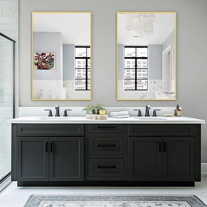 Bathroom Vanity Mirror for Wall, 2 Pack 36" x 24" Metal Framed Rectangular - Image 2